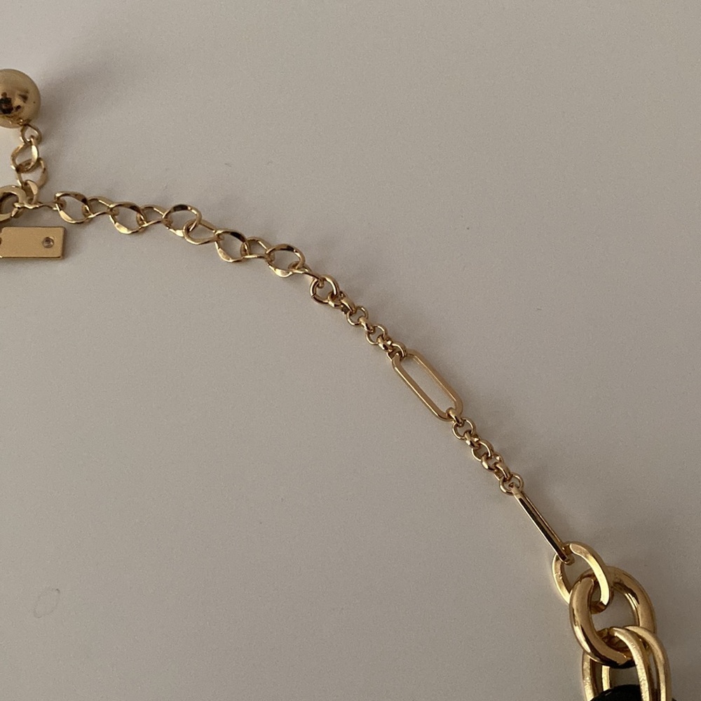 Kate Spade black and gold chain link necklace - Picture 4 of 4